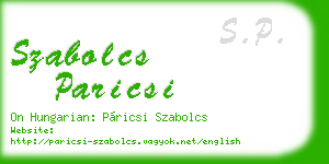 szabolcs paricsi business card